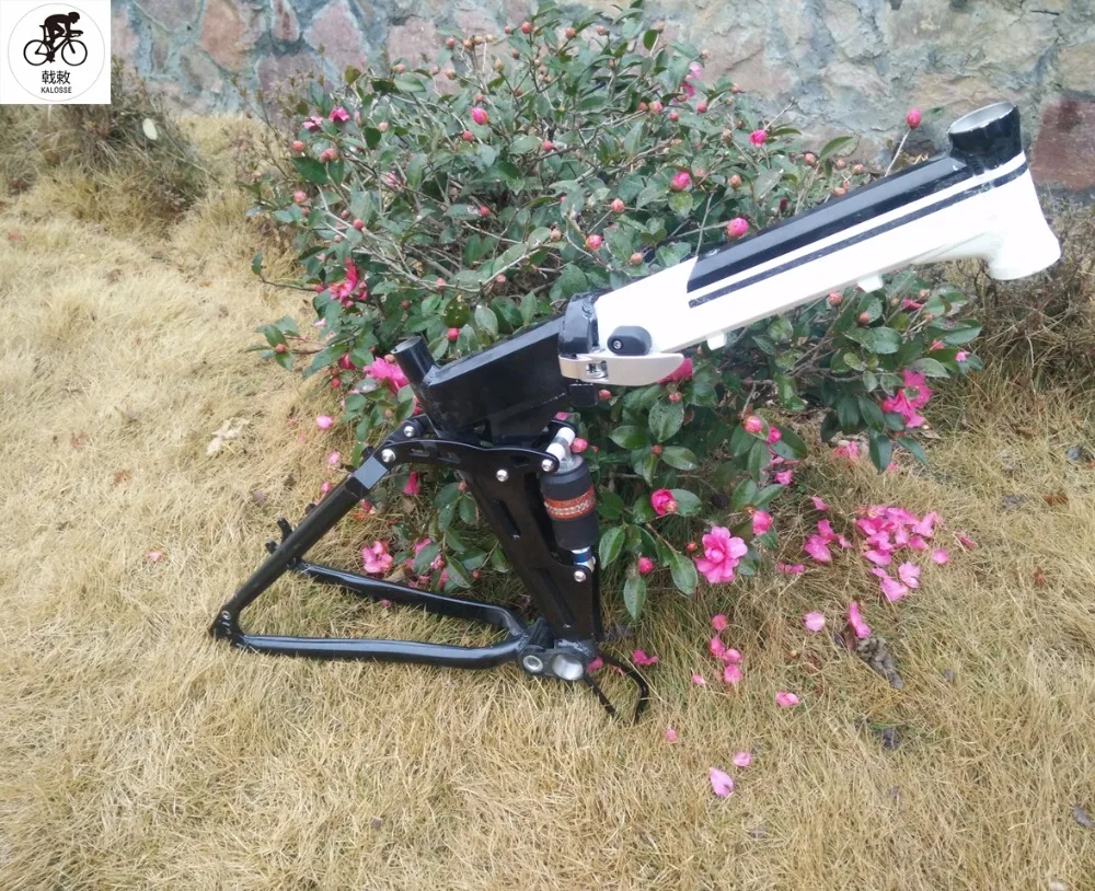 Clearance Kalosse Folding bicycle frame  26 inch  wheels  DIY  colors   travel  165mm Full suspension   mountain  bike frame 1