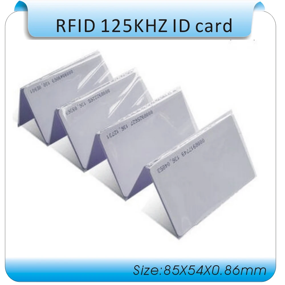 100 шт. TK4100/EM4100 125 кГц бесконтактные карты RFID ID карты доступа двери 0,8 мм, RFID карты доступа. Тонкий/Белый