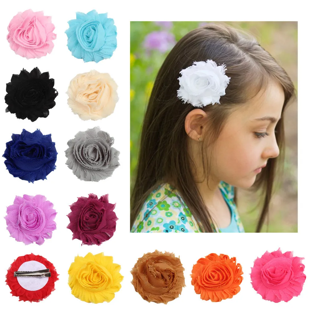 

Baby Hair Solid Chiffon Flower Clips Newborn Baby Mini Hair Clips Hair Accessories Kids Hair Barrettes Girls Flower Clips