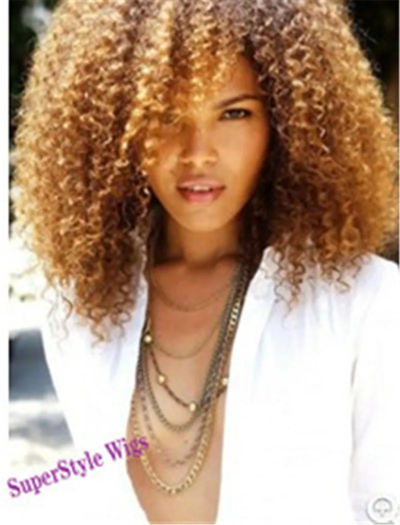 Perruque Cheveux Synthetic Short Afro Kinky Curly Wig Glueless