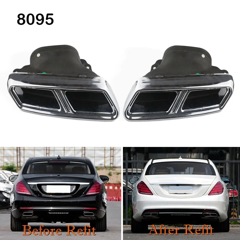 

2Pcs Original Stainless Steel Exhaust Pipe Mufflers For BENZ