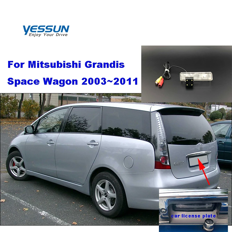 Yessun Автомобильная камера номерного знака для Mitsubishi Grandis Space Wagon 2003~ 2011 камера помощи при парковке