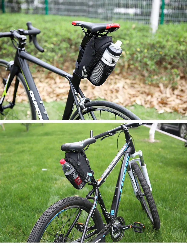 Sale ROSWHEEL Bicycle Saddle Bag W/ Water Bottle Pouch or LED Tail Light Seat Post Storage Pannier Pack Bycicle Bolsa 131396 7 Sale ROSWHEEL Bicycle Saddle Bag W/ Water Bottle Pouch or LED Tail Light Seat Post Storage Pannier Pack Bycicle Bolsa 131396 7