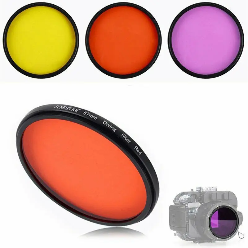 67 мм полноцветный красный фиолетовый желтый погружной фильтр для Sony Nikon Canon объектив камеры