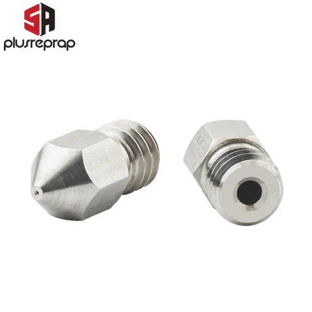 5PCS MK8 Nozzle 0.2mm 0.3mm 0.4mm 0.5mm 0.6mm M6 Threaded Stainless Steel for 1.75mm Filament 3D Printer Extruder Print Head 3
