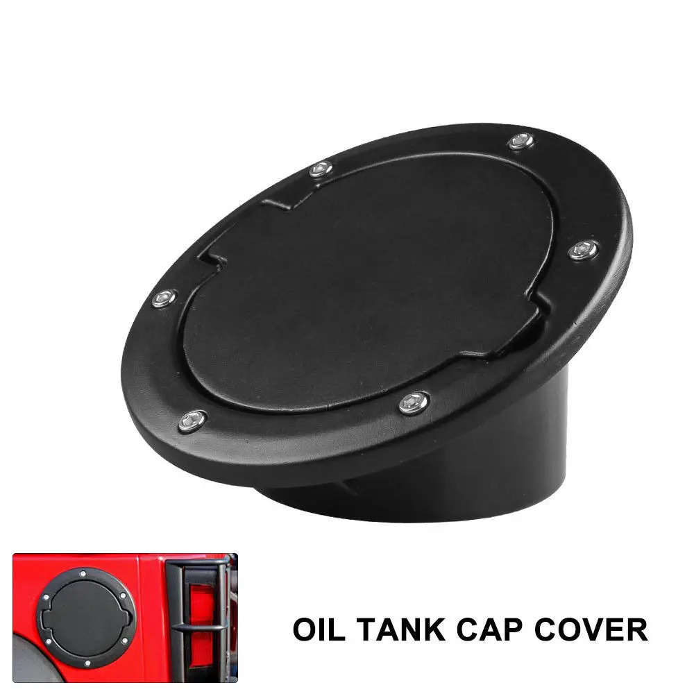 For 07-16 Jeep Wrangler JK Black Fuel Filler Door Cover Gas Tank Cap 2//4 Door