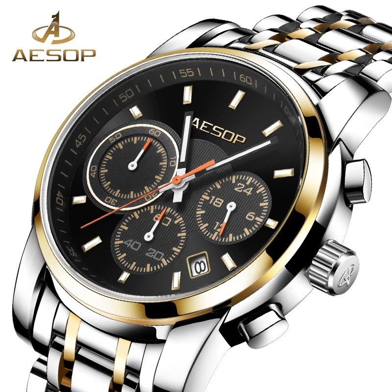 

AESOP Watch Men Luxury Men's Quartz Wristwatch Male Clock Men Waterproof Man Wrist Watches Stainless Steel Relogio Masculino