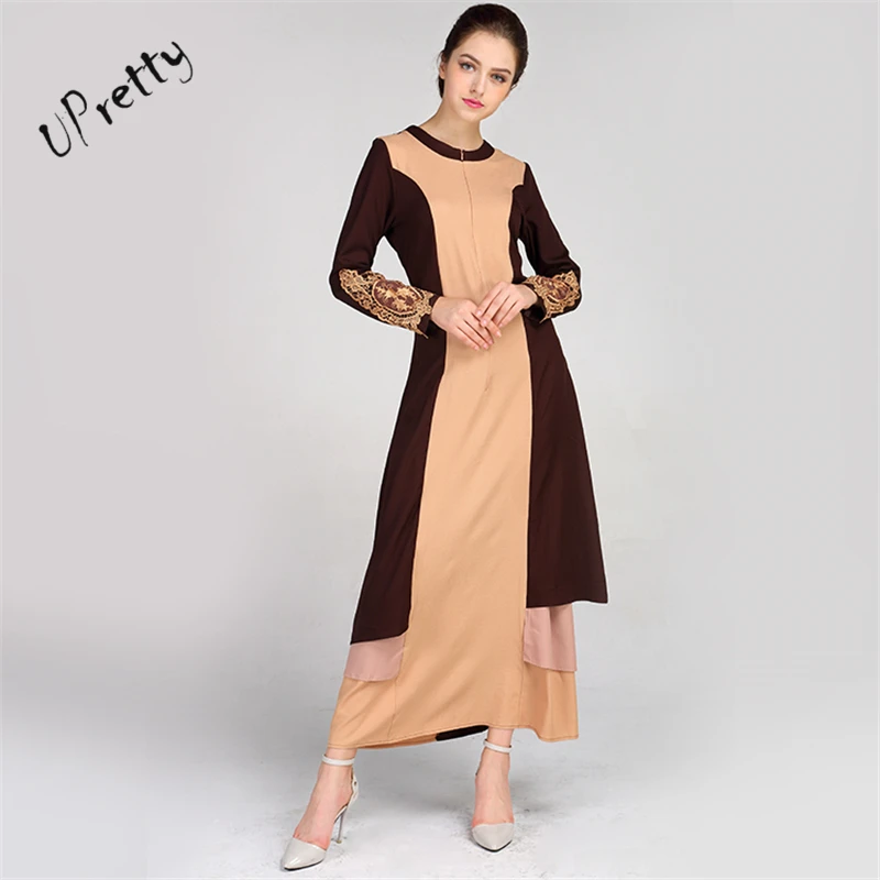 Spring Autumn Women Lace Dress For Muslim Arabic Malaysian Casual