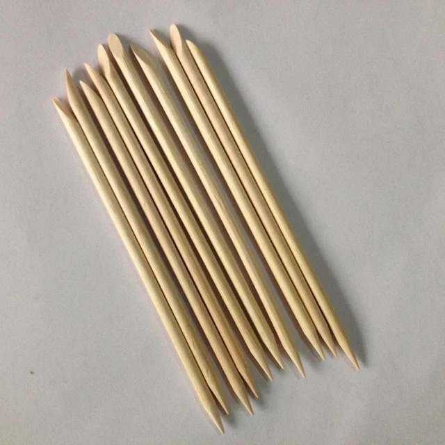 Buy 10Pcs Orange Wood Sticks For Nail Cuticle Pusher