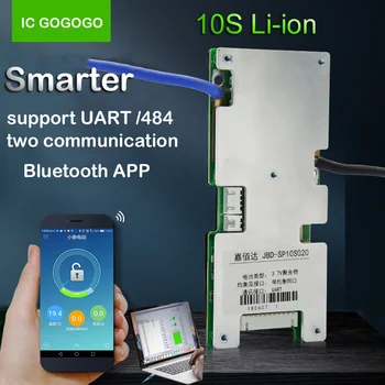 

10S Intelligent Lithium Battery Protection Board UART 485 Dual Communication Bluetooth APP Display Control Li-ion Lipo BMS 36V