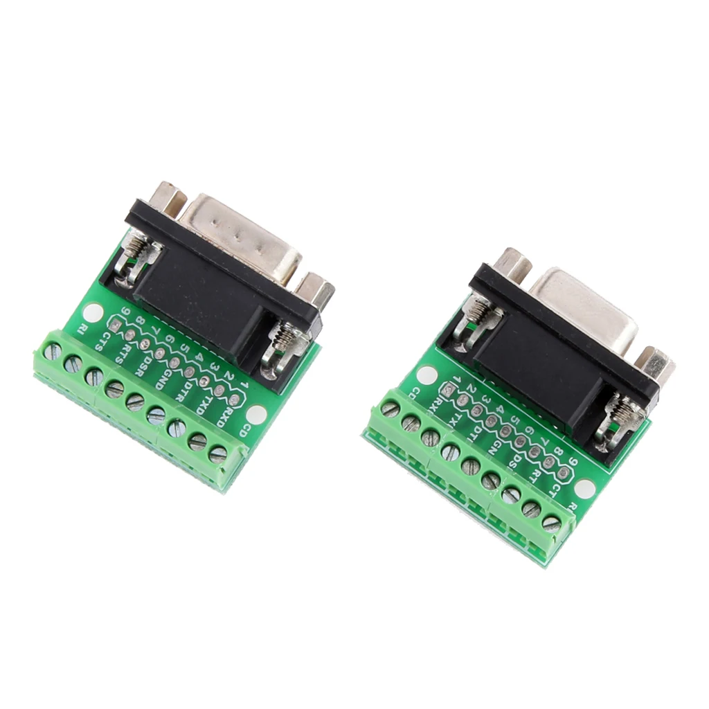 9Pin DB9 SolderlessTerminal Female/ Male RS232 RS485 Adapter Connector