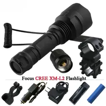 Tactical switch 1mode tactical flashlight 18650 charge xml t6 l2 self defense spotlight torch warterproof flashlight for hunting