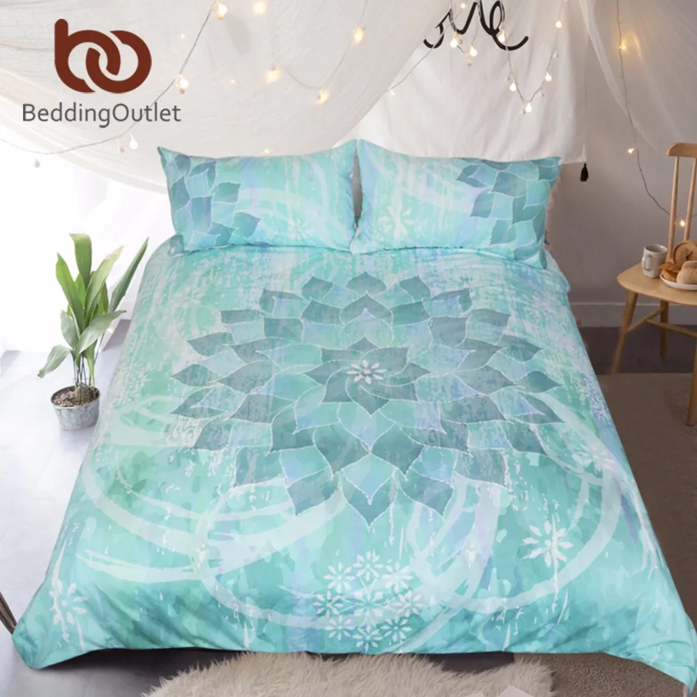 

BeddingOutlet Designer Bedding Set Duvet Cover Set Creative Original Floral Lotus Boho Mandala Bed Set Twin Full Queen King