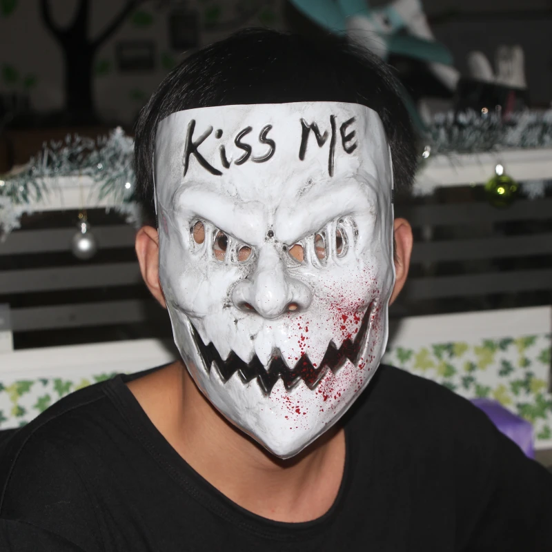 Kiss Me маска для продувки костюм страшный Хэллоуин кровавые ПВХ взрослые Вечерние Маски для мужчин и женщин маска