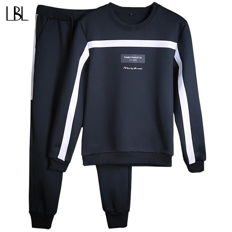 Tracksuits Men Winter 2018 Tracksuit Set Solid Sweat Suit Men Track Suits Set Coat+Pants Outwear SportsSuit Jacket and Sweatpant