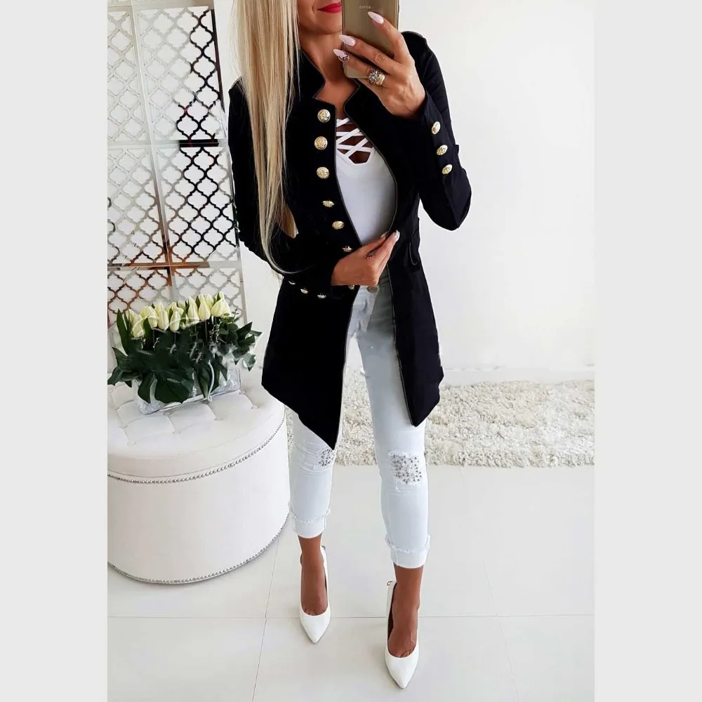MODISON Блейзер Для женщин Офисные женские туфли Slim Fit Длинные блейзер Feminino