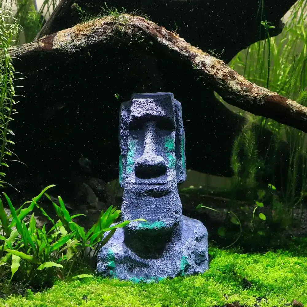Aquarium Decorations Ancient Easter Island Stone Head Aquarium Ornament