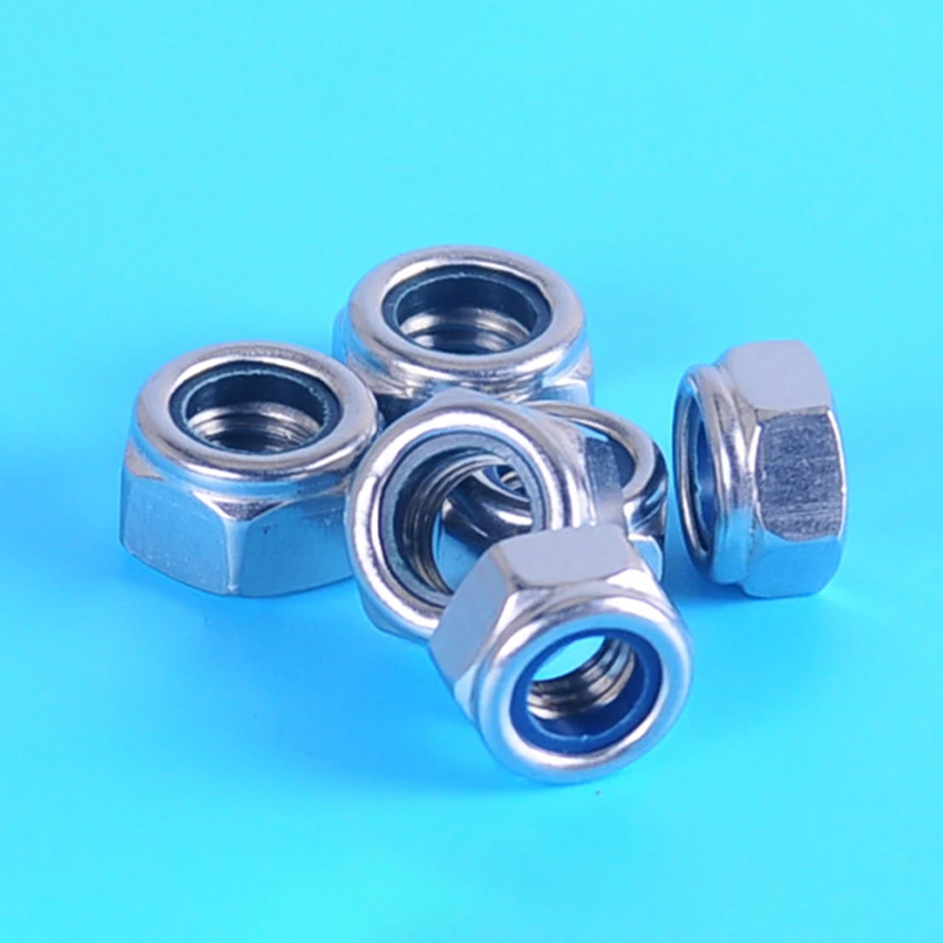 

20PCS/Lot DIN985 M3 M4 M5 M6 304 Stainless Steel Nylon Lock Nuts Nylon Insert Hex Lock Nuts Self-locking Anti-skid Locknut