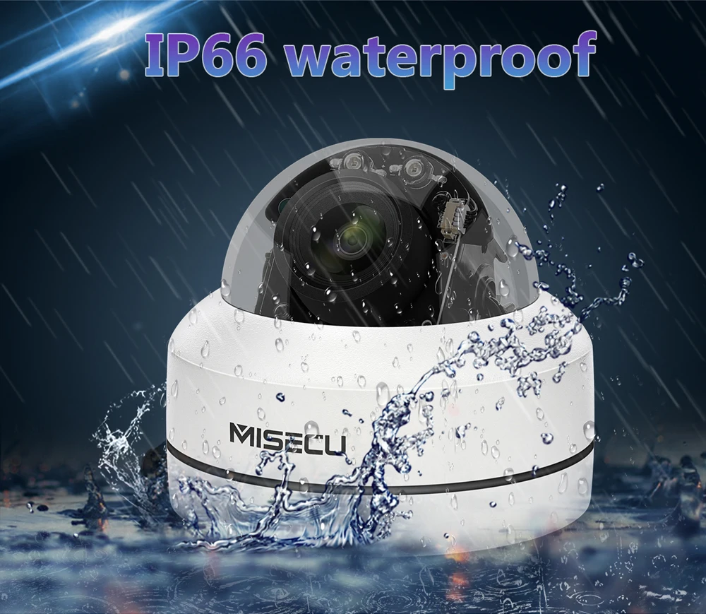 MISECU H.265 1080P PTZ IP Camera 4X Zoom Mini Speed Dome Metal Outdoor Waterproof 2MP POE CCTV Secu