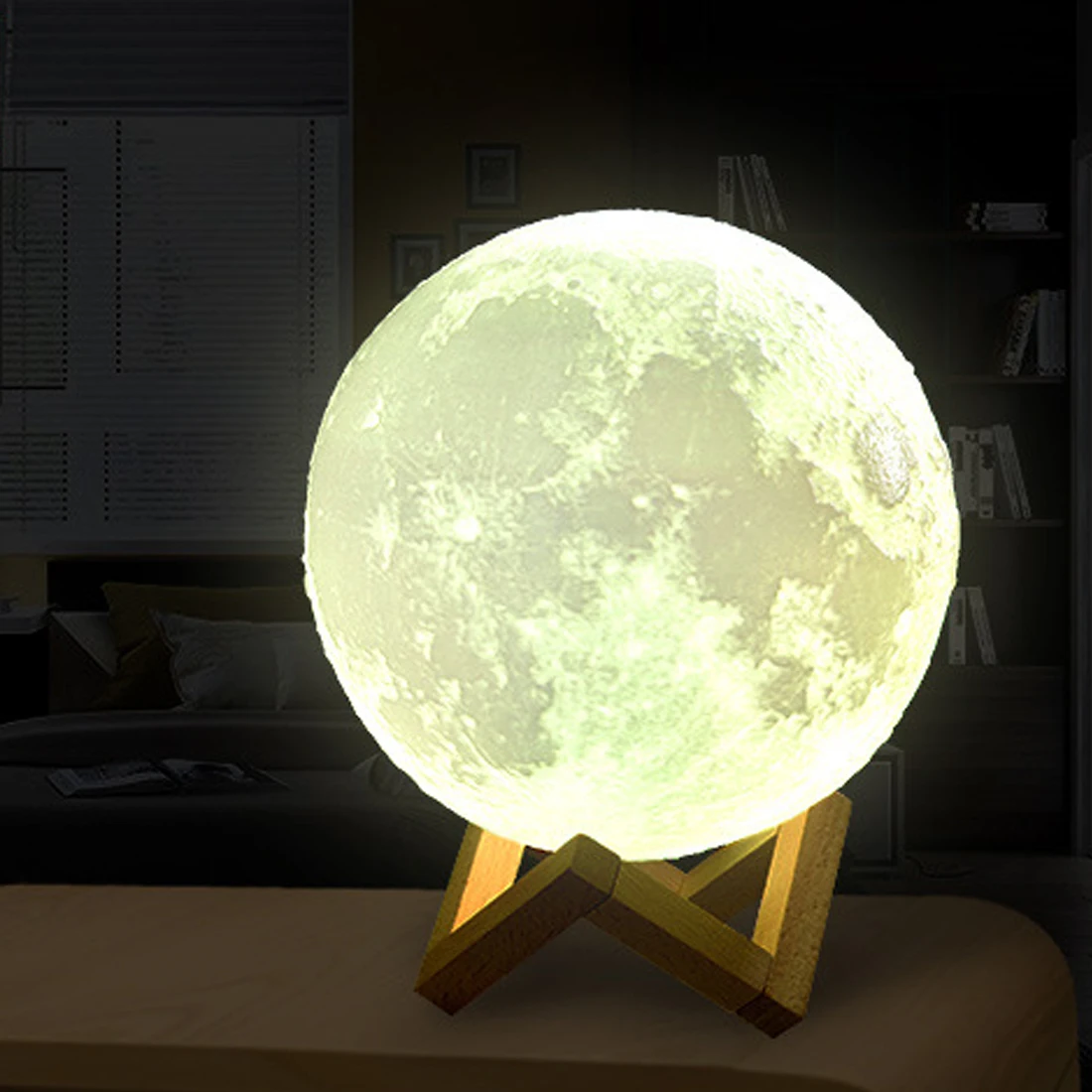  3D Printing Moon Light Customized Personality Lunar USB Charging Night Lamp Touch Control Dim Brigh - 32964775855