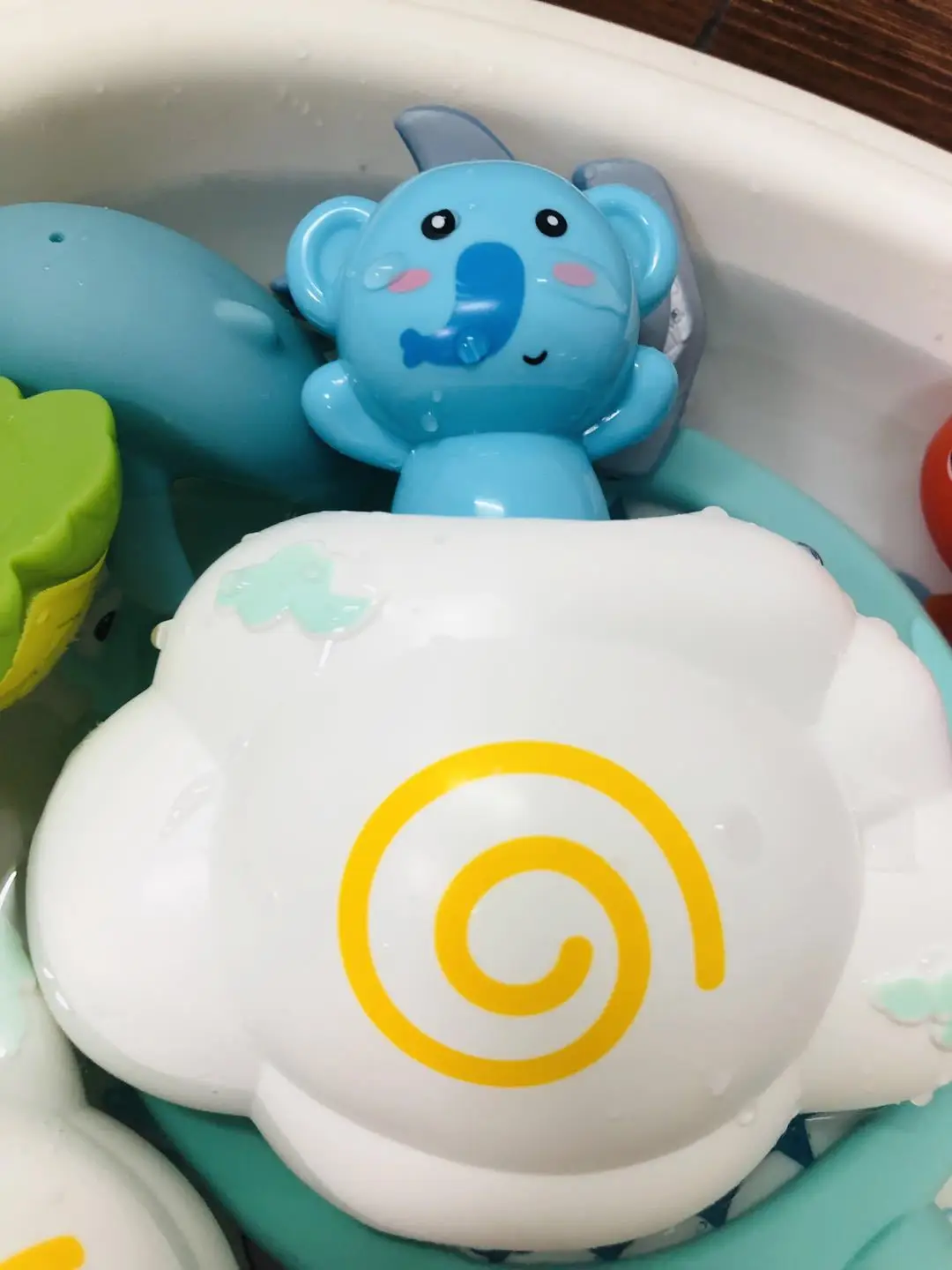ABS Игрушки для ванны мультфильм утка для детей водные игрушки Детская ванная комната игрушка с разбрызгиванием Игрушки для ванны для детей - Цвет: Blue Elephant