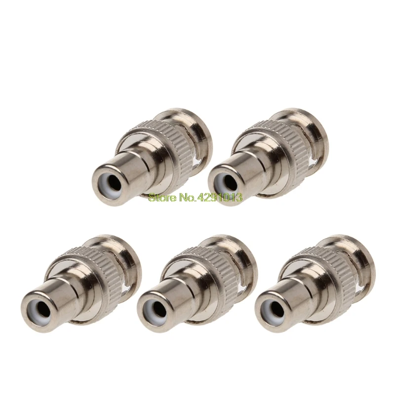 5x BNC Male To RCA Female Coaxial Connector Adapter For CCTV Surveillance Video Drop Shipping Support | Безопасность и защита
