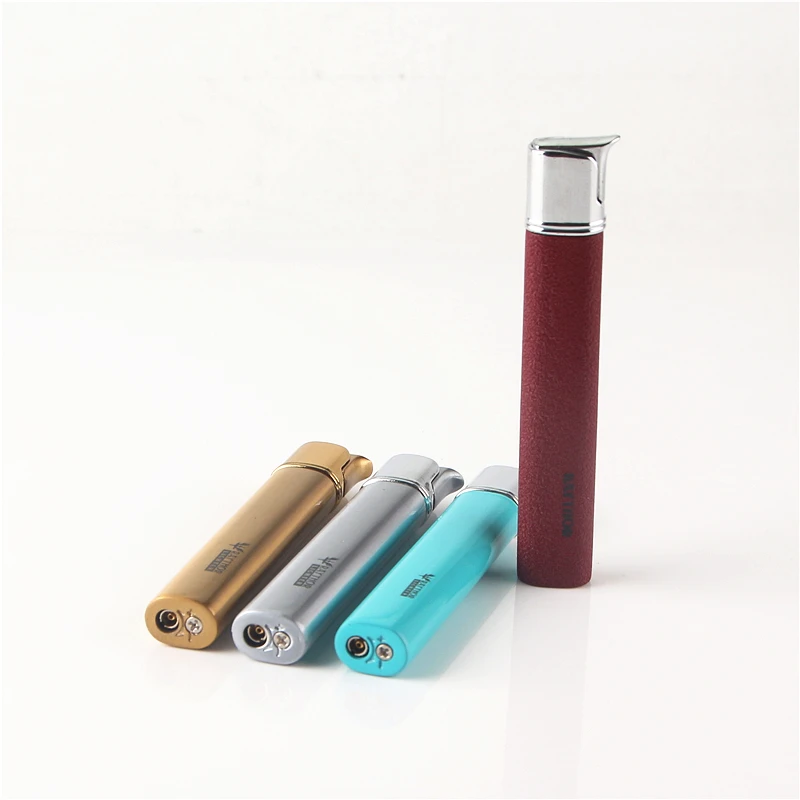 

Cigarette Accessories Simple fashion Butane gas metal lighters Ms. use Slender Windproof torch cigar lighter