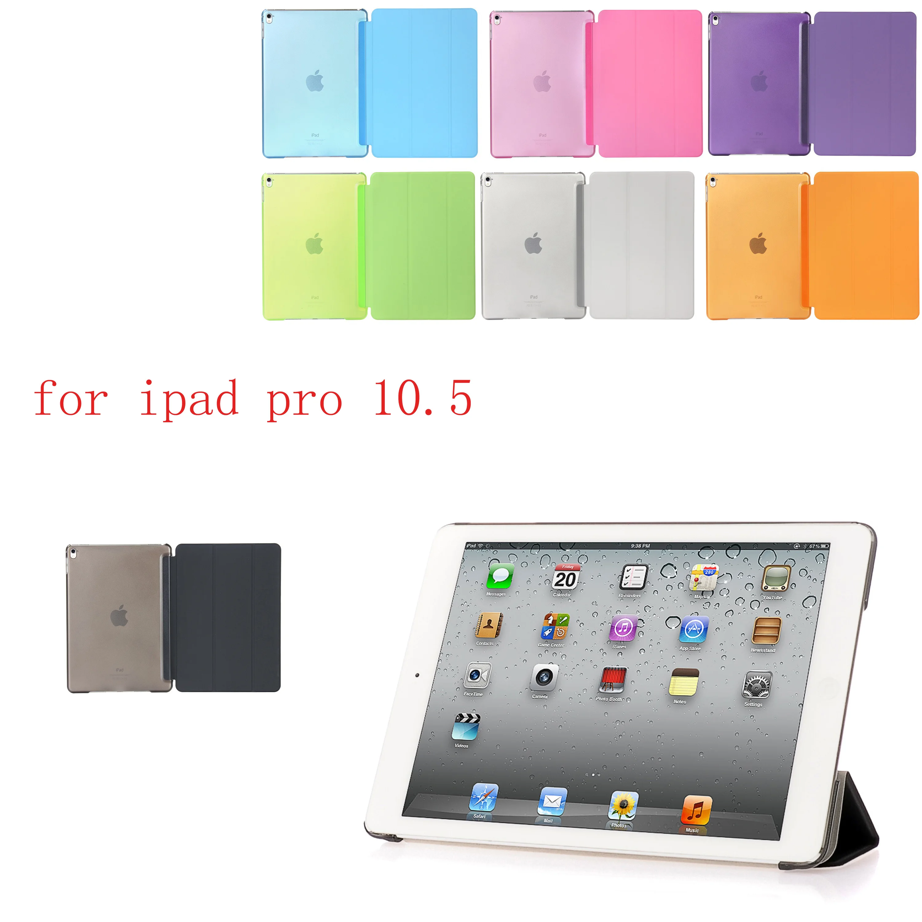 

Case for iPad Pro 10.5 inch 2017 Separate PU leather Smart Auto Sleep Wake + Hard PC Back Case For A1701` A1709
