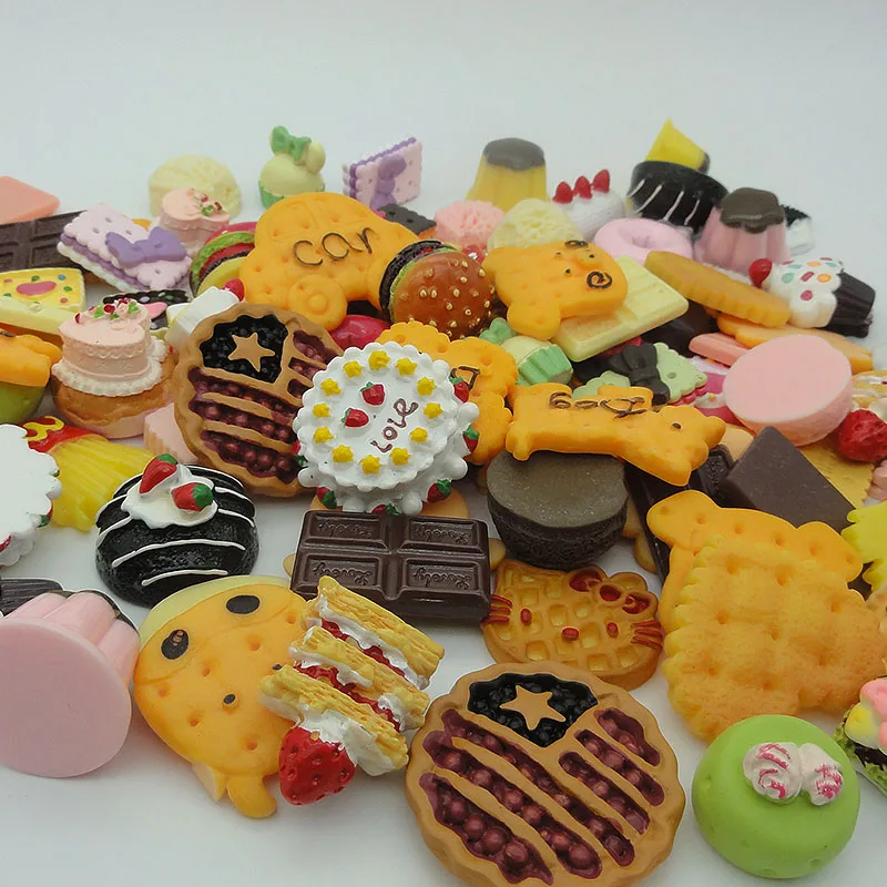 50pcs/lot Flat back resin colorful chocolate animal cake biscuit cookies mix size Craft Cabochon For Hair Cellphone Decoration 50pcs/lot Flat back resin colorful chocolate animal cake biscuit cookies mix size Craft Cabochon For Hair Cellphone Decoration
