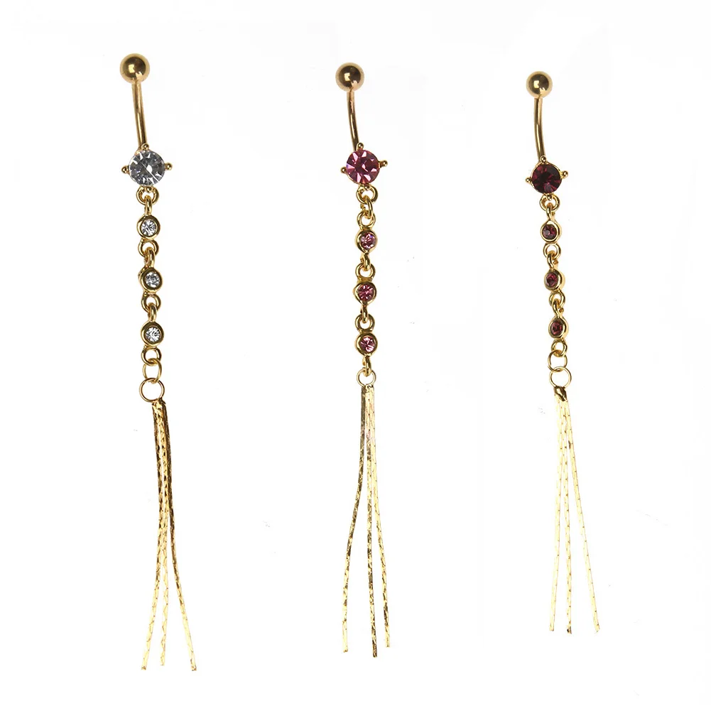 Buy Long Metal Tassel belly piercing Crystal piercing
