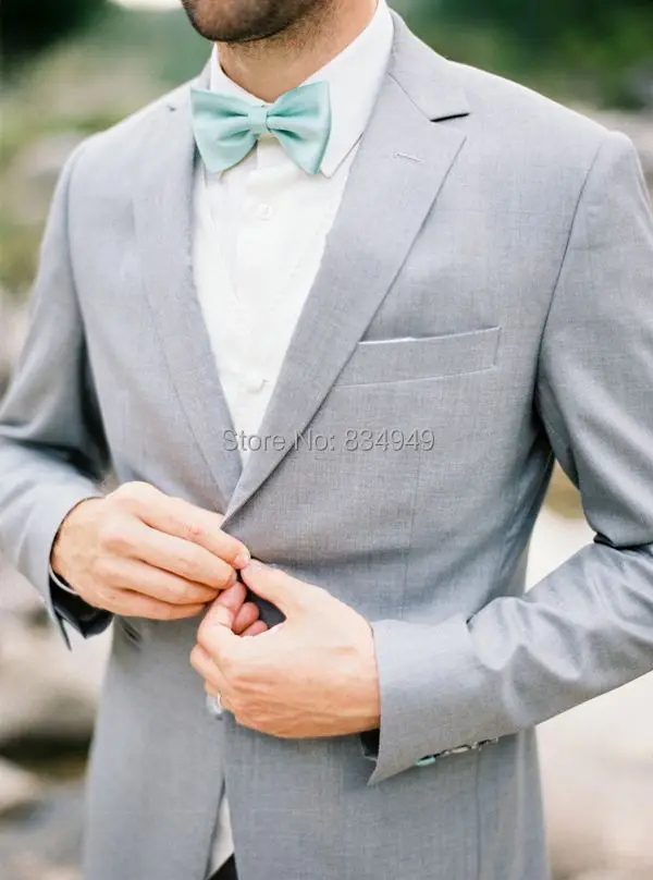 Wedding Suits For Men Light Gray Custom Made, Bespoke Ash ...