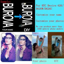 DIY пользовательский дизайн, Настройка печати имени вашего фото телефона чехол для htc Desire 626/D626W/D626U