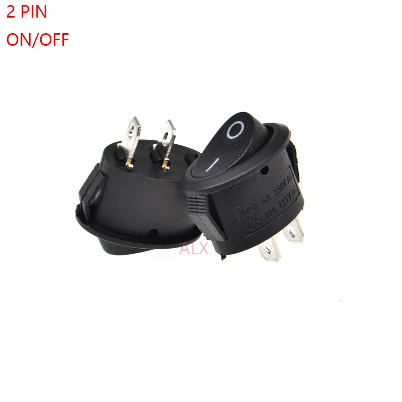 ellipse 2 PIN black Push Button rocker Switch ON/OFF power switches 6A/250V 10A/125V 2pin | Обустройство дома