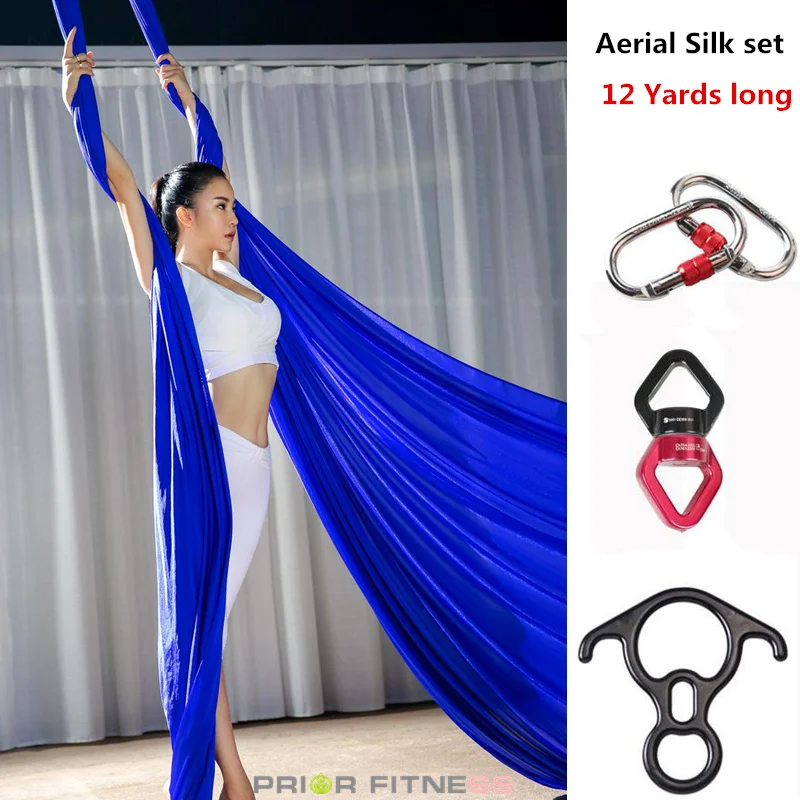 

Yoga Fitness High Strength 12Yards/11mx2.8m 100% Nylon Low Stretch Aerial Silk Full Set Equipment For Acrobatic Flying Dance