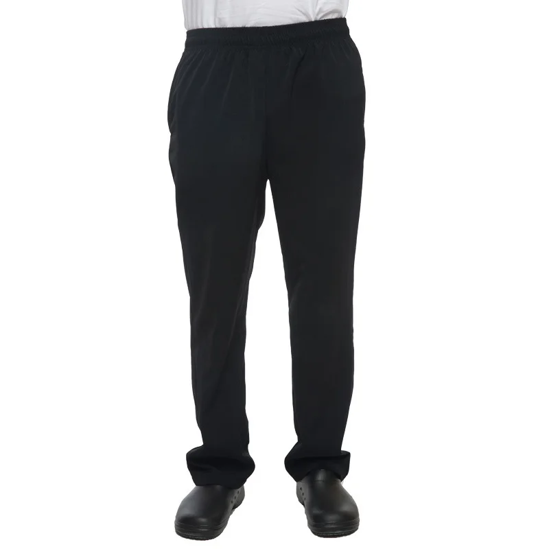 10 шт 10 брюки Кук работы Штаны рабочие в западном стиле, черные брюки в мужские брюки эластичный пояс дышащий Ресторан Штаны