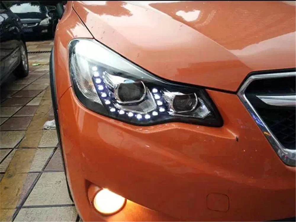 Top 1Pair Head Lamp For Subaru XV 2012 2013 2014 2015 Headlights LED Headlight Daytime Running Light Bi Xenon Lens Xenon Low Beam 3