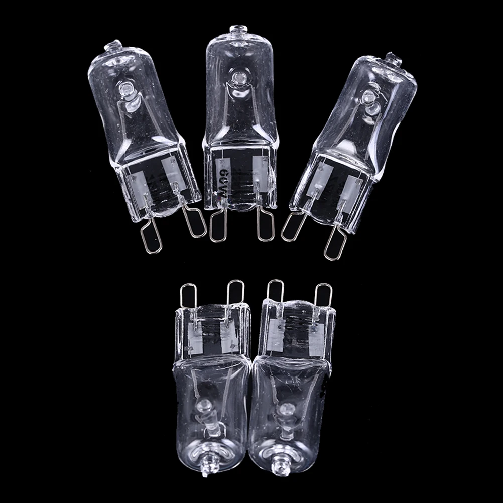 5pcs/lot Dimmable G9 Halogen Bulb 20W/40W/60W 220V 2900K Warm White For Wall Lamp Clear Glass