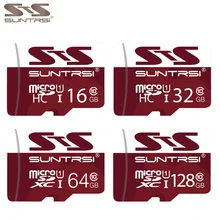 Suntrsi Microsd SD карта класс 10 16 ГБ 32 ГБ 64 ГБ реальная емкость 128 Гб карта памяти высокая скорость 256 ГБ до 95 МБ/с./с 4K видео