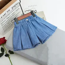 Новые летние детские короткие джинсовые шорты для девочек, модные короткие шорты принцессы для девочек, детские штаны, джинсы, одежда для девочек