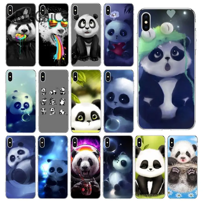 

Ruicaica love funny panda Newly Arrived Transparent Cell Phone Case for iPhone 8 7 6 6S Plus 5 5S SE XR X XS MAX Coque Shell