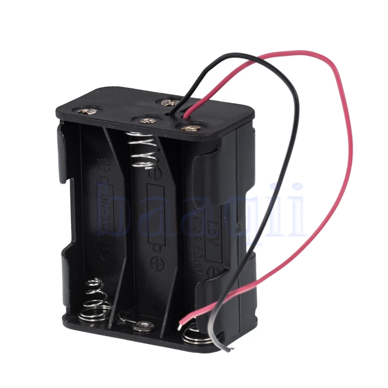 MLLSE 1Pcs 6xAA Batteries 9V Diy Clip Holder Box Case With Wire Leads