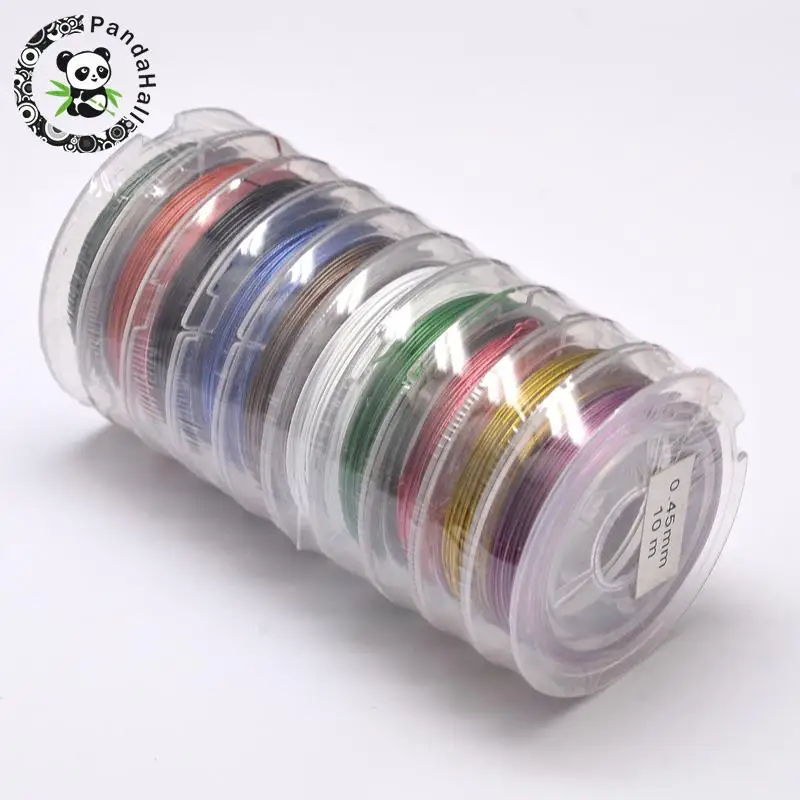 

Steel Tiger Tail Beading Wire, Mixed Color, 0.3mm; about 10m/roll
