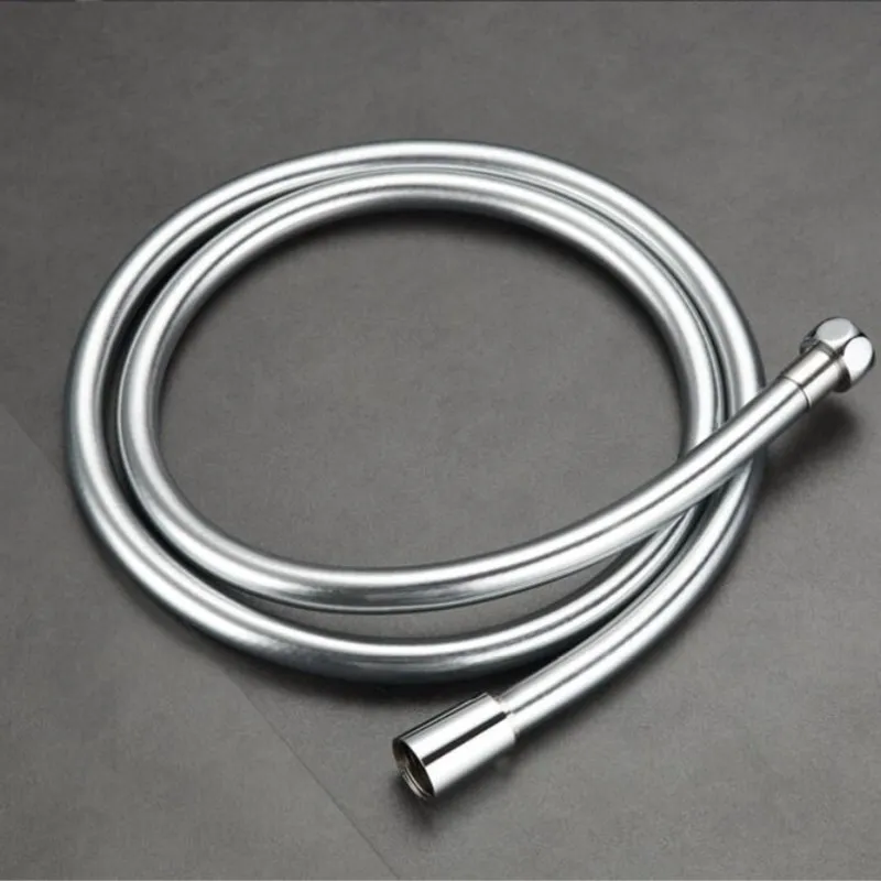

PVC High Pressure Silver & Black PVC Smooth Shower Hose For Bath Hand held Shower Head Flexible Shower Hose Free Shipping