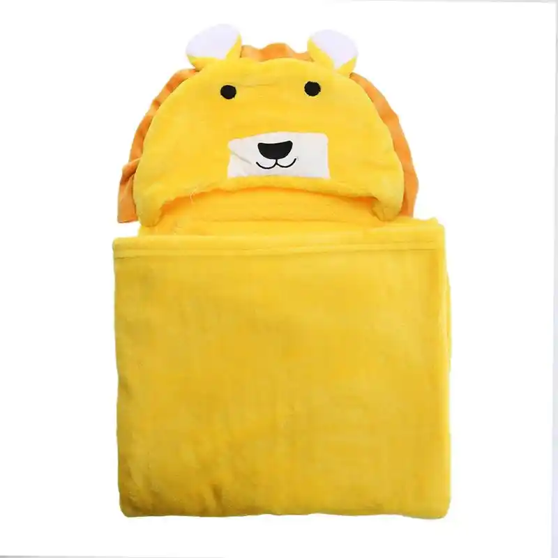 Mandi Handuk Bayi Bentuk Hewan Flanel Kartun Berkerudung Handuk