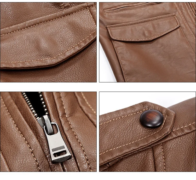 Брендовые мужские Куртки из искусственной кожи, мужская повседневная Военная одежда, мужская кожаная куртка, верхняя одежда D155