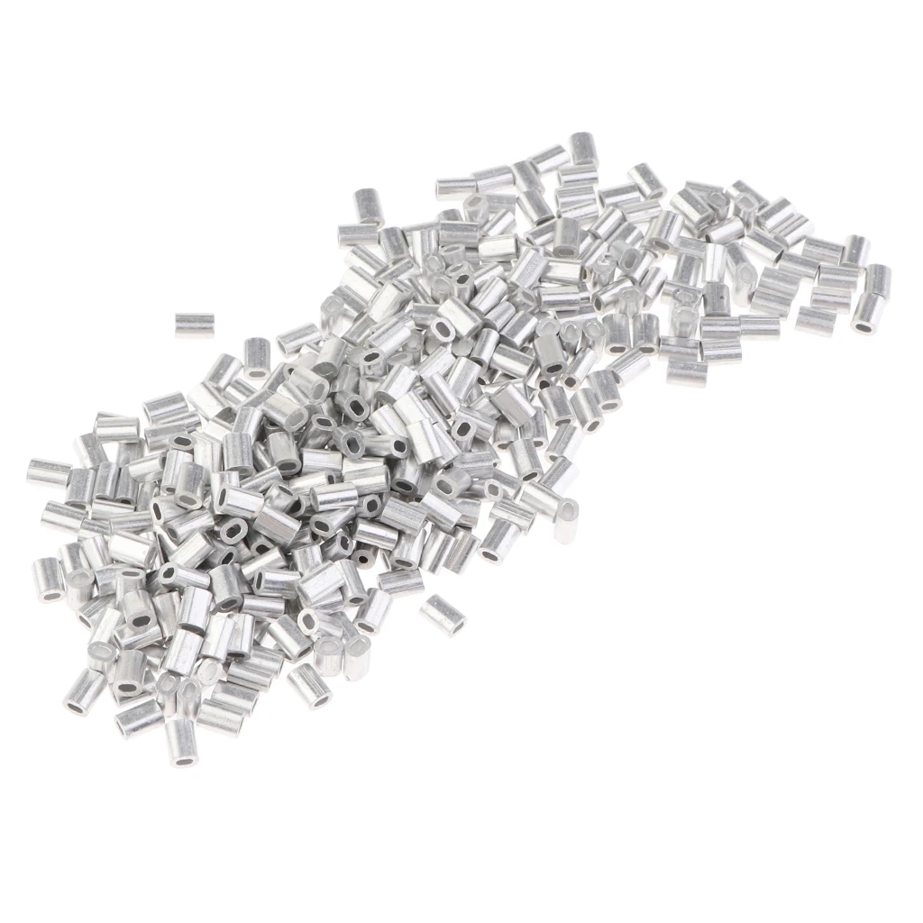 1000pcs Fishing Single Barrel Sleeves Aluminium Crimp Fishing Tackle Connector 0.8/1/1.2/1.5mm fishing Line Clip Tube Connector 