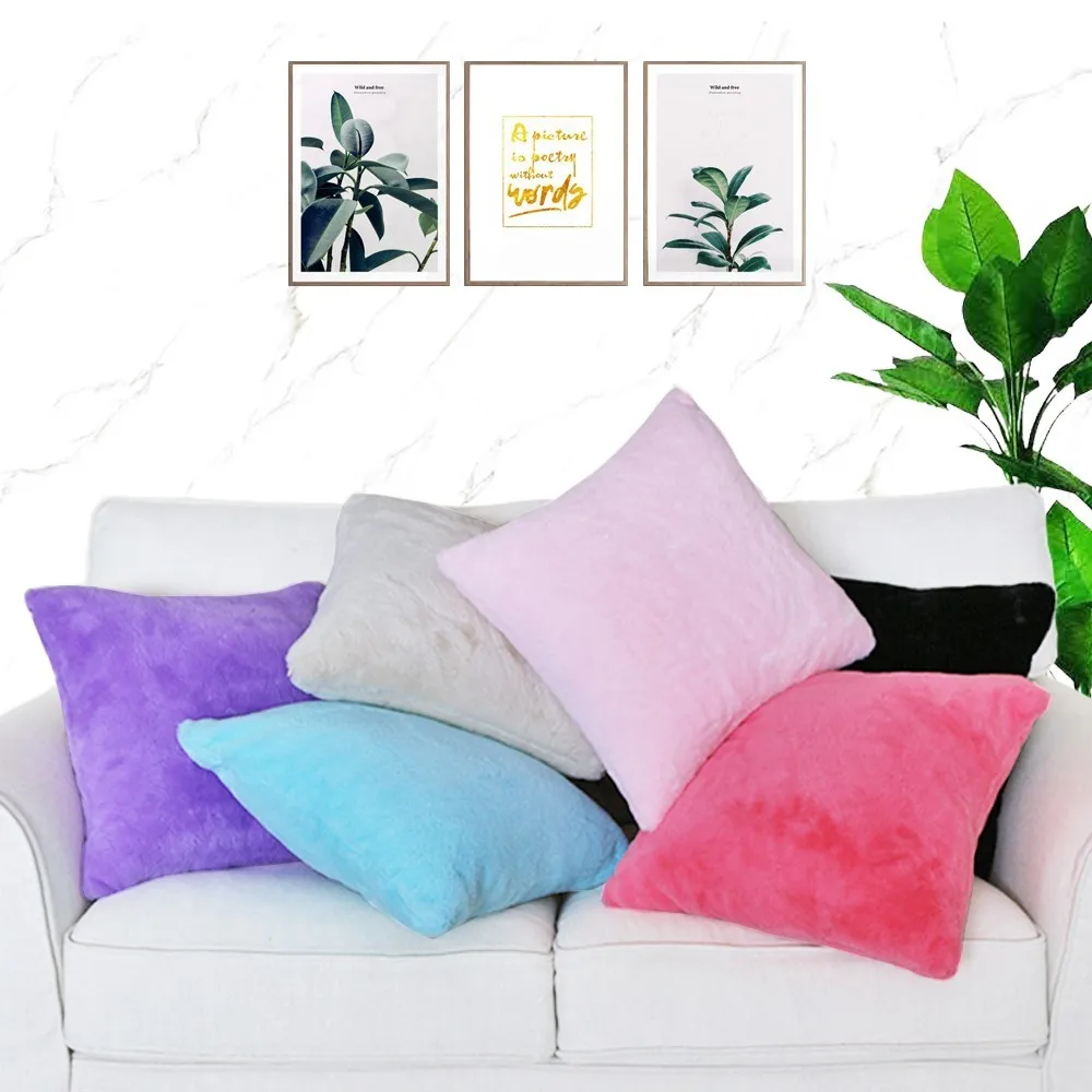 

Free Shopping Custom 40/45/50/55/60/65cm 6 Colors 100% Polyester Rabbit Hair Fur cushion cover HT-PRHFC-A