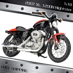 1:18 Масштаб новый Harley 2007 XL1200N Nightster литье металла модель мотоцикла мотоцикл гоночных автомобилей для мальчиков коллекция автомобиля