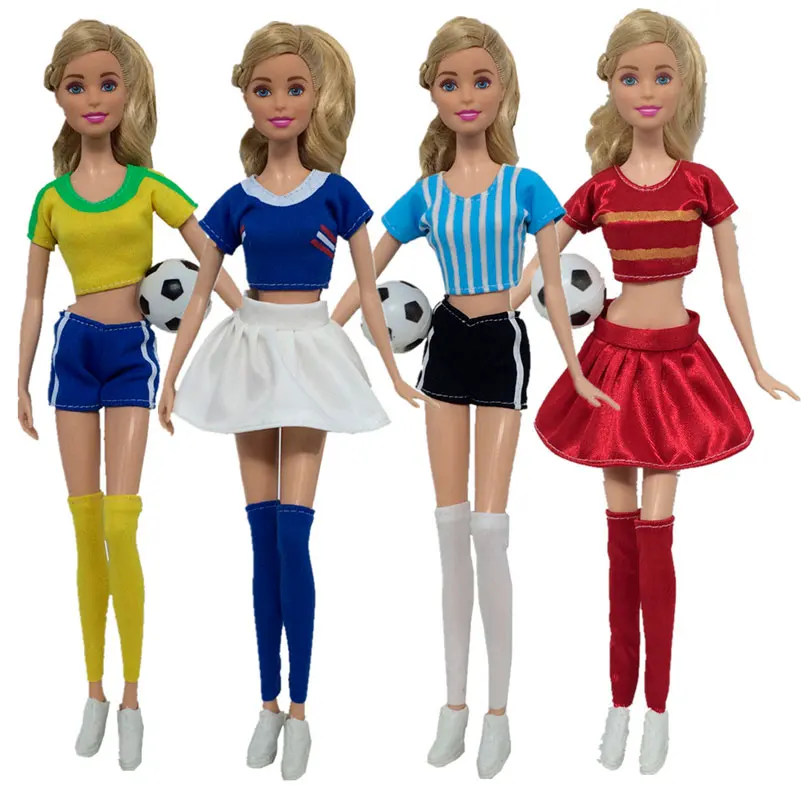 4Set/Lot Soccer Player Doll Clothes World Cup Toy Female Football