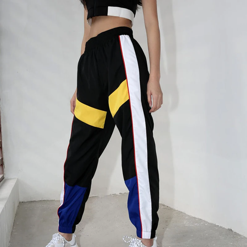 

Women Poly Sweatpants High Waist Patchwork Pants ulzzang calca pantalona Pencil Pants Streetwear Cargo Loose Jogger Trousers
